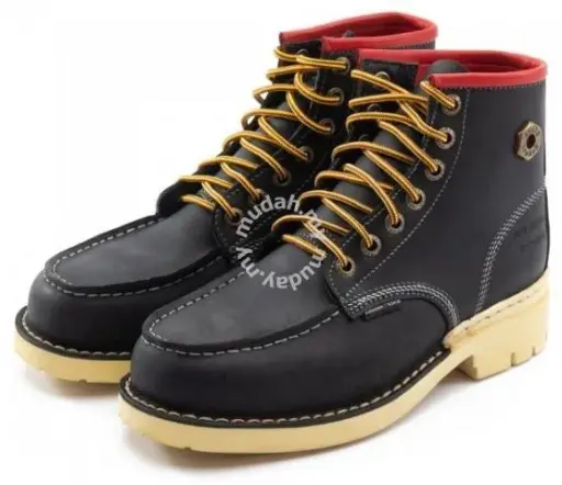 Black Hammer Men Safety Shoe Mid Cut with Shoelace